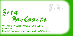 zita moskovits business card